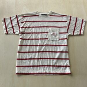 Vintage 90s Steeplechase Shirt Mens Large Striped Pocket Embroidered T-Shirt